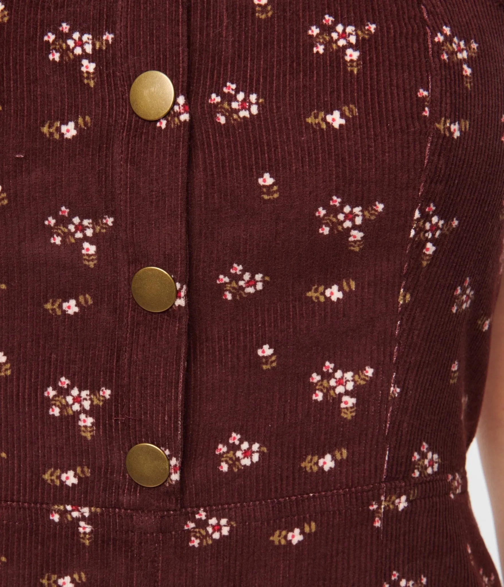 1970s Burgundy Floral Irie Jumpsuit