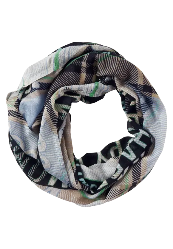 572229- Navy/Green Loop Scarf - Cecil