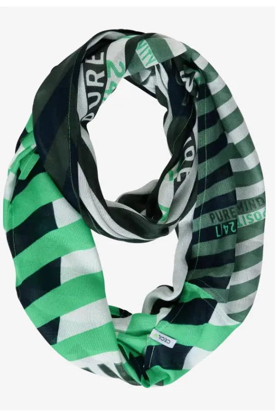 572377- Green Print Loop Scarf - Cecil