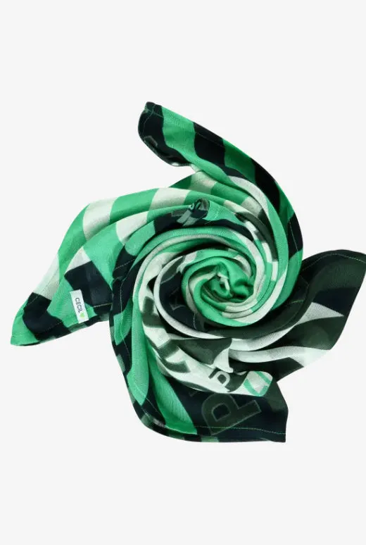 572377- Green Print Loop Scarf - Cecil