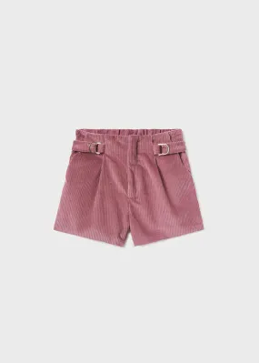 7211- Corduroy shorts for teen girl - Plum