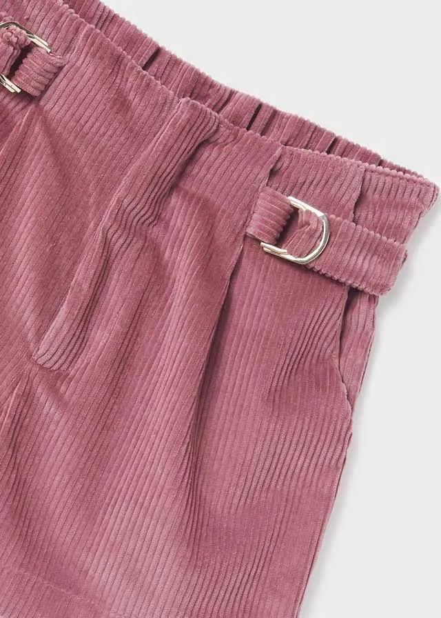 7211- Corduroy shorts for teen girl - Plum