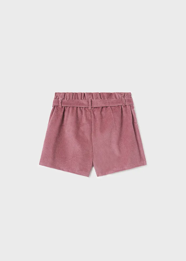 7211- Corduroy shorts for teen girl - Plum