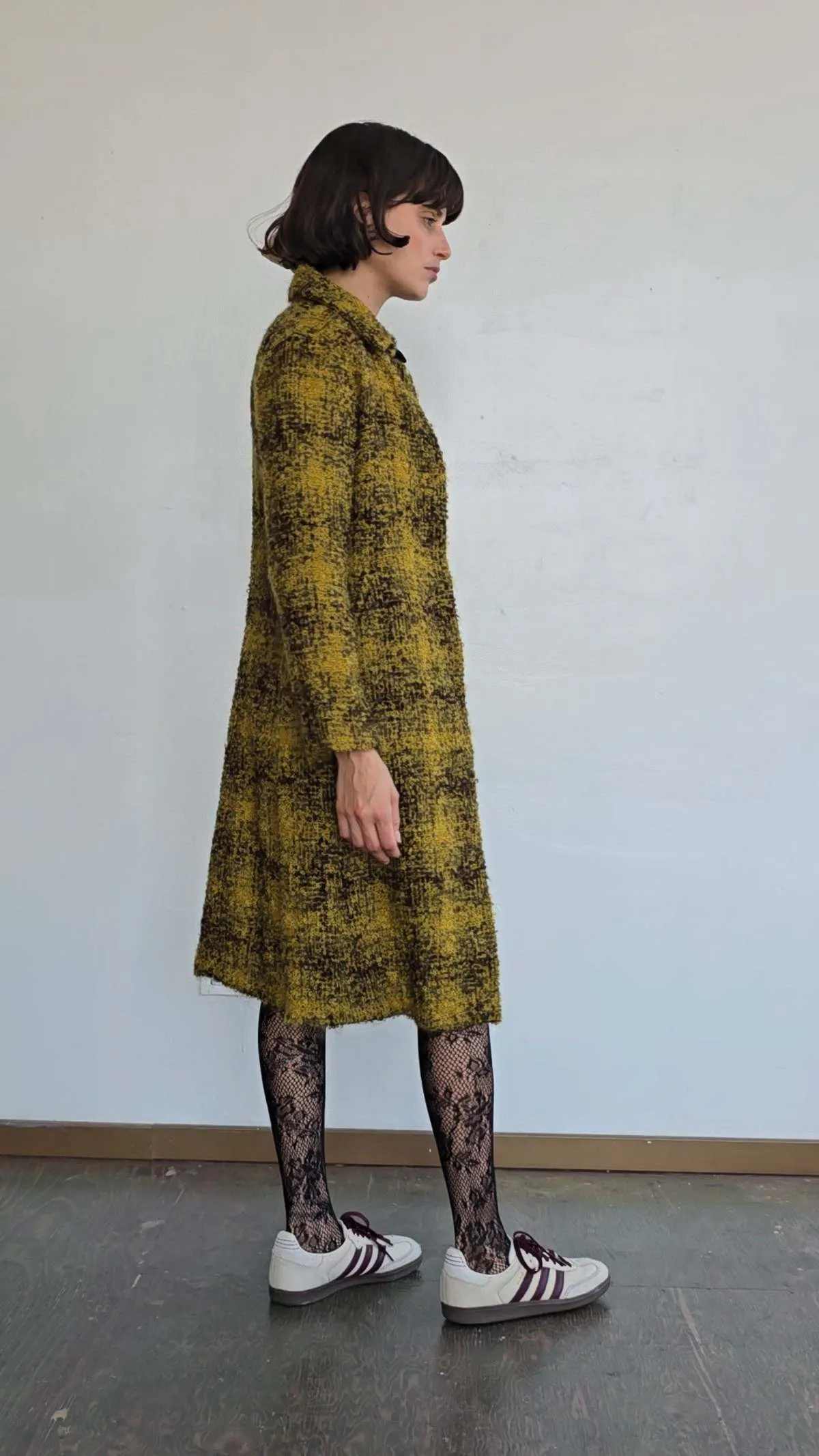 Agnes B Mohair Coat - Mustard