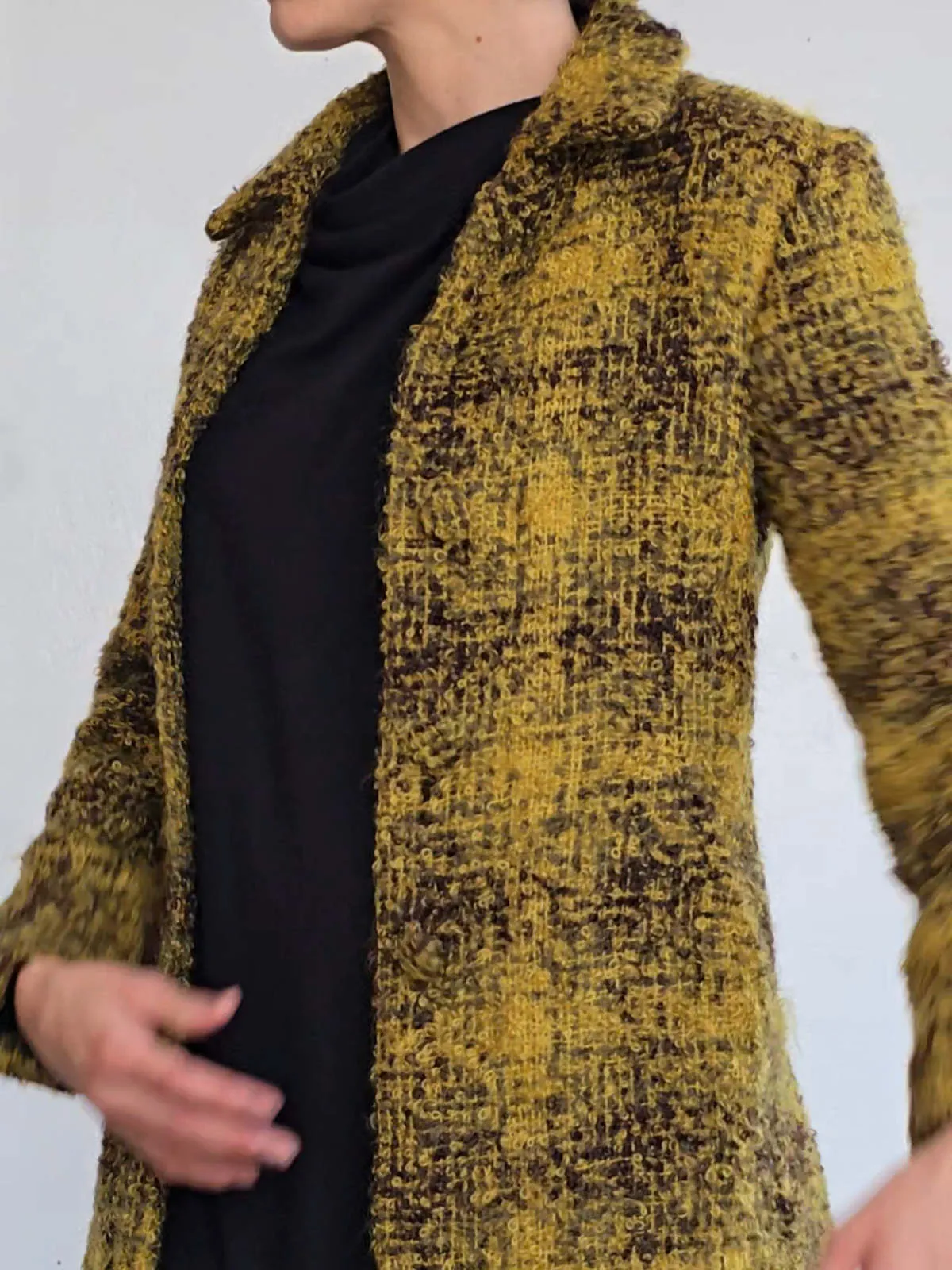 Agnes B Mohair Coat - Mustard