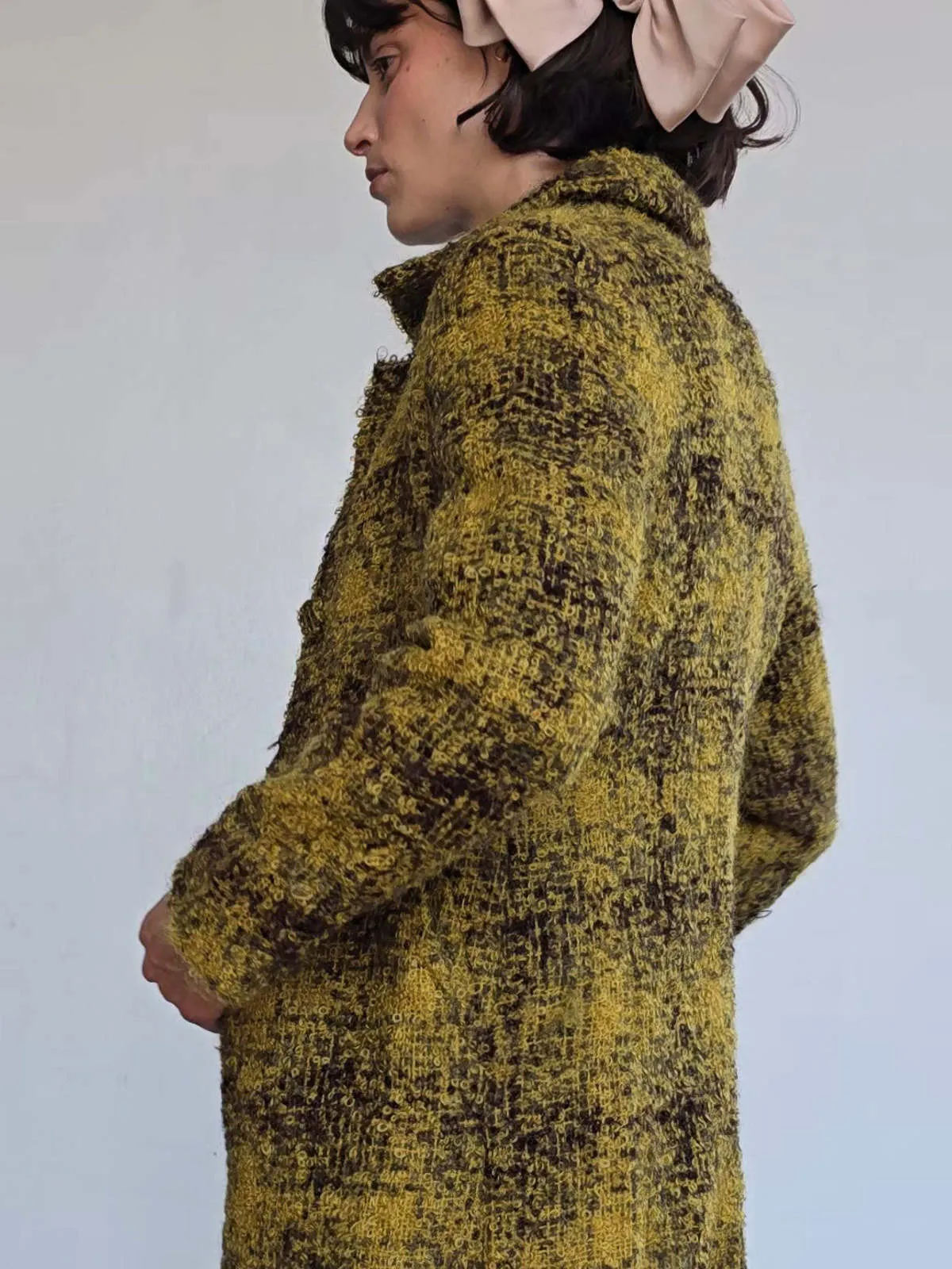 Agnes B Mohair Coat - Mustard