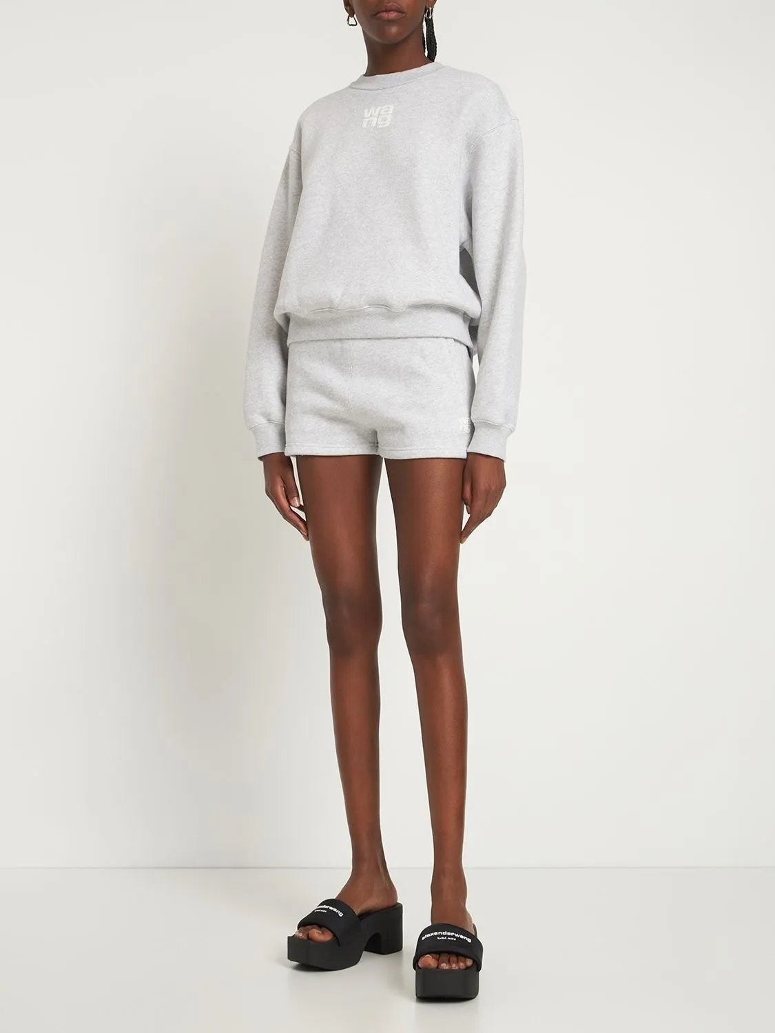 Alexander Wang  |Crew Neck Unisex Street Style Long Sleeves Plain Cotton