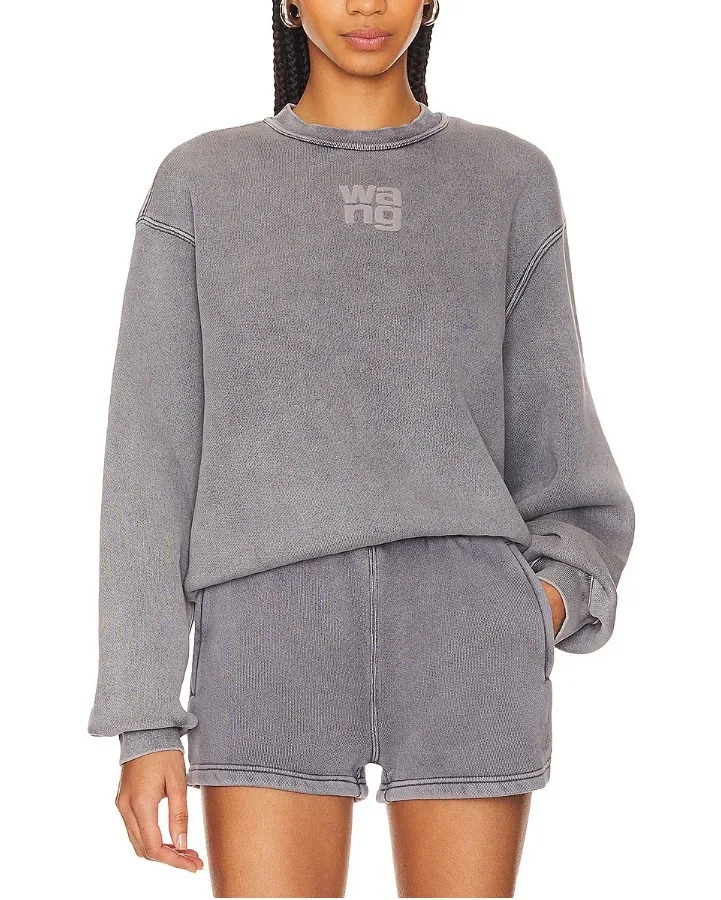 Alexander Wang  |Crew Neck Unisex Sweat Street Style Long Sleeves Plain