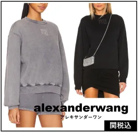 Alexander Wang  |Crew Neck Unisex Sweat Street Style Long Sleeves Plain