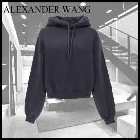 Alexander Wang  |Unisex Street Style Long Sleeves Plain Cotton Oversized Logo