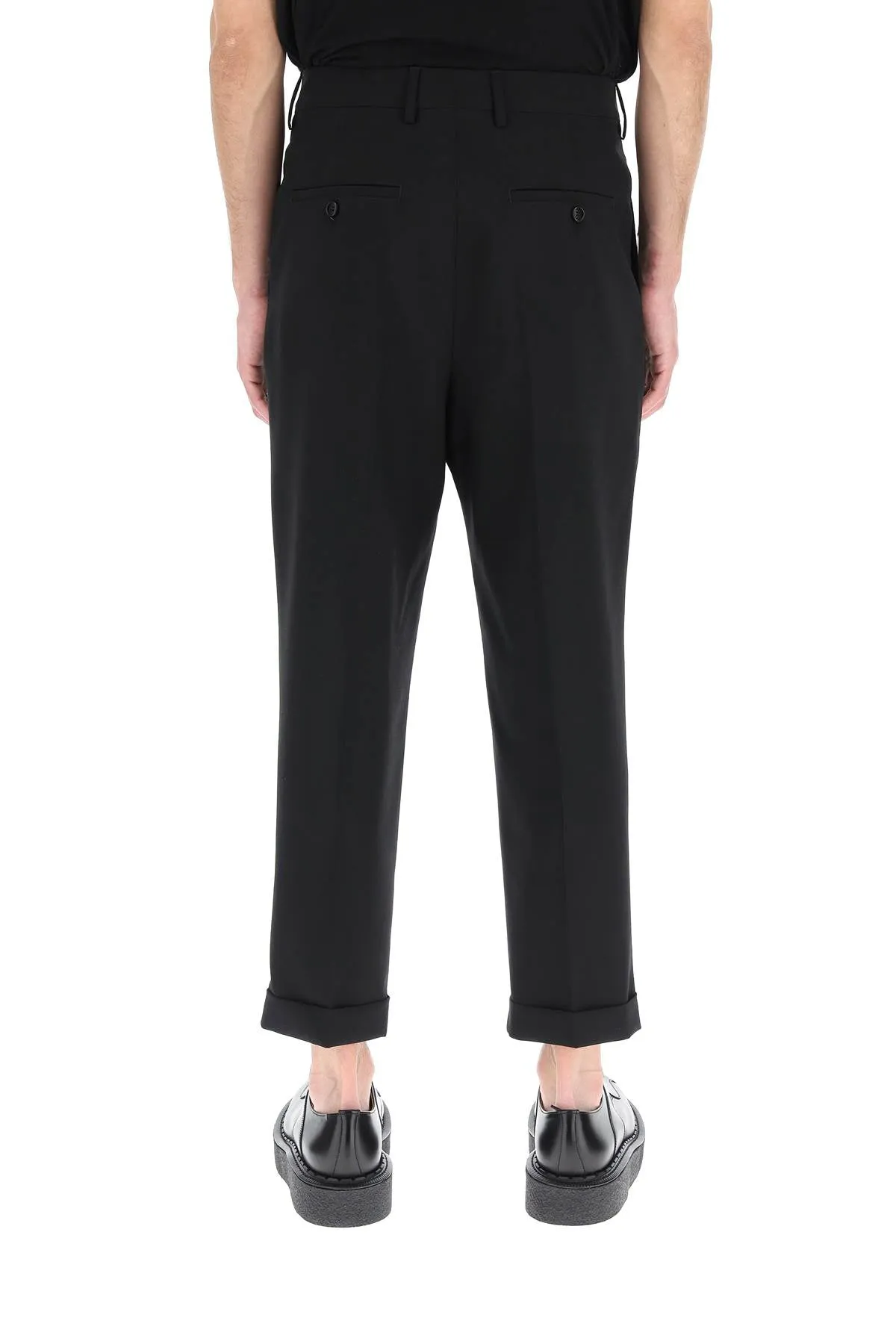 AMI Pleated Cropped Trousers