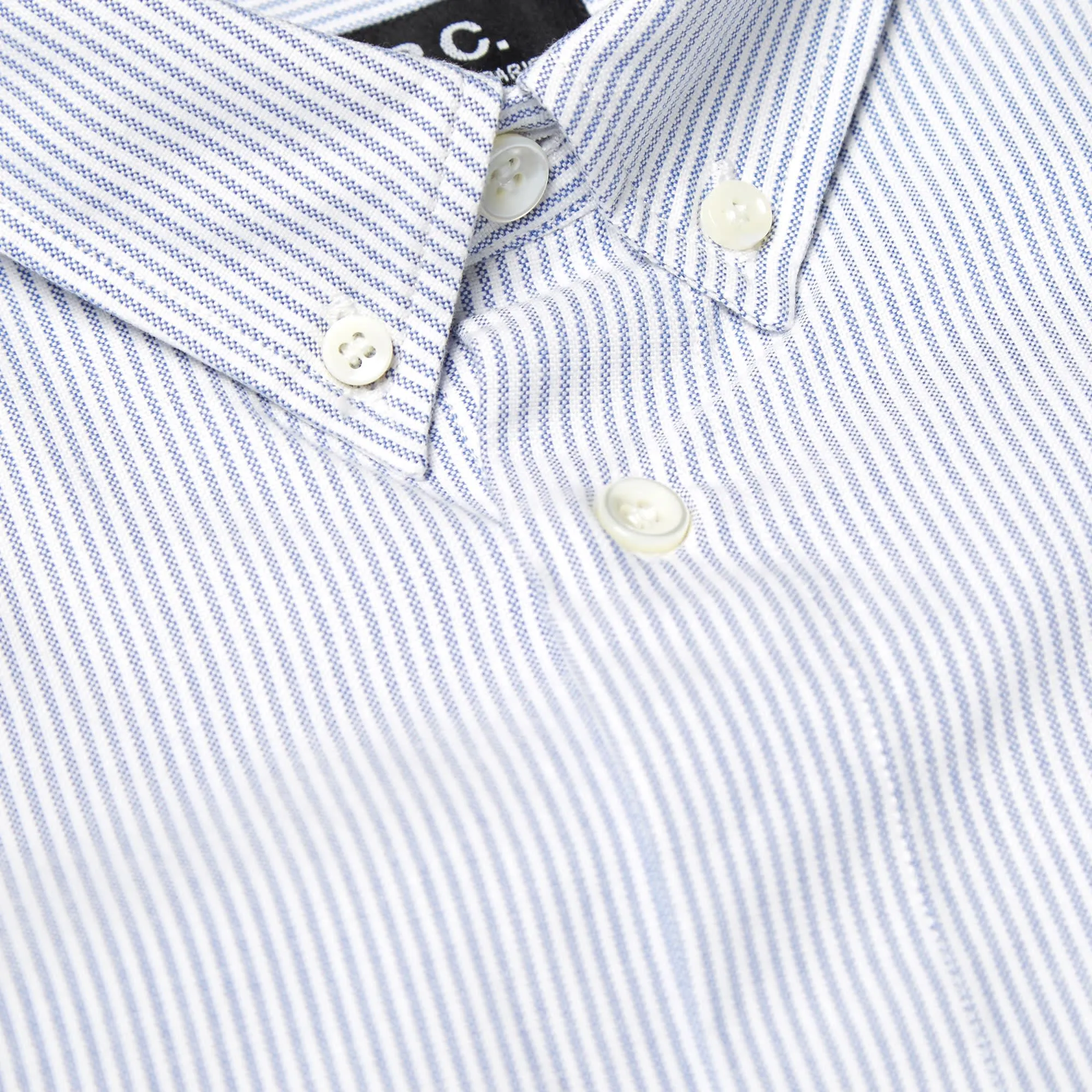 A.P.C. Oxford Button Down ShirtBlue Stripe