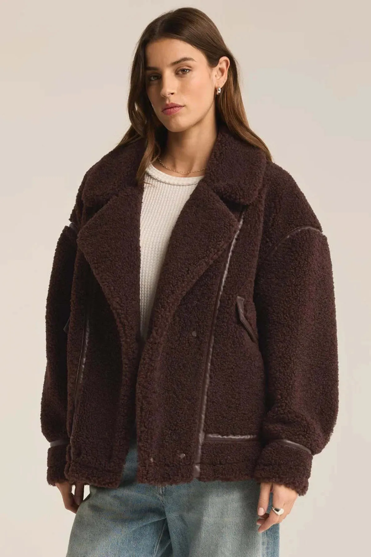 Ari Sherpa Coat - Dark Chocolate