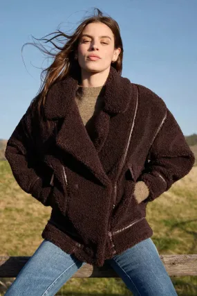 Ari Sherpa Coat - Dark Chocolate