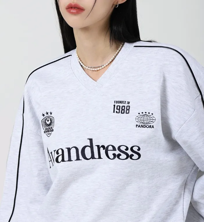 AVANDRESS  |Unisex Street Style V-Neck Long Sleeves Plain Cotton