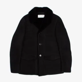 AW16 BLACK SHEARLING COAT | 50