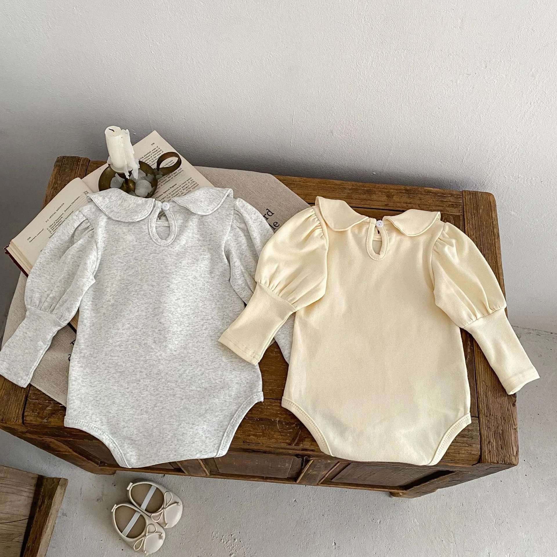 Baby Girls Solid Color Rompers Wholesale 230828383