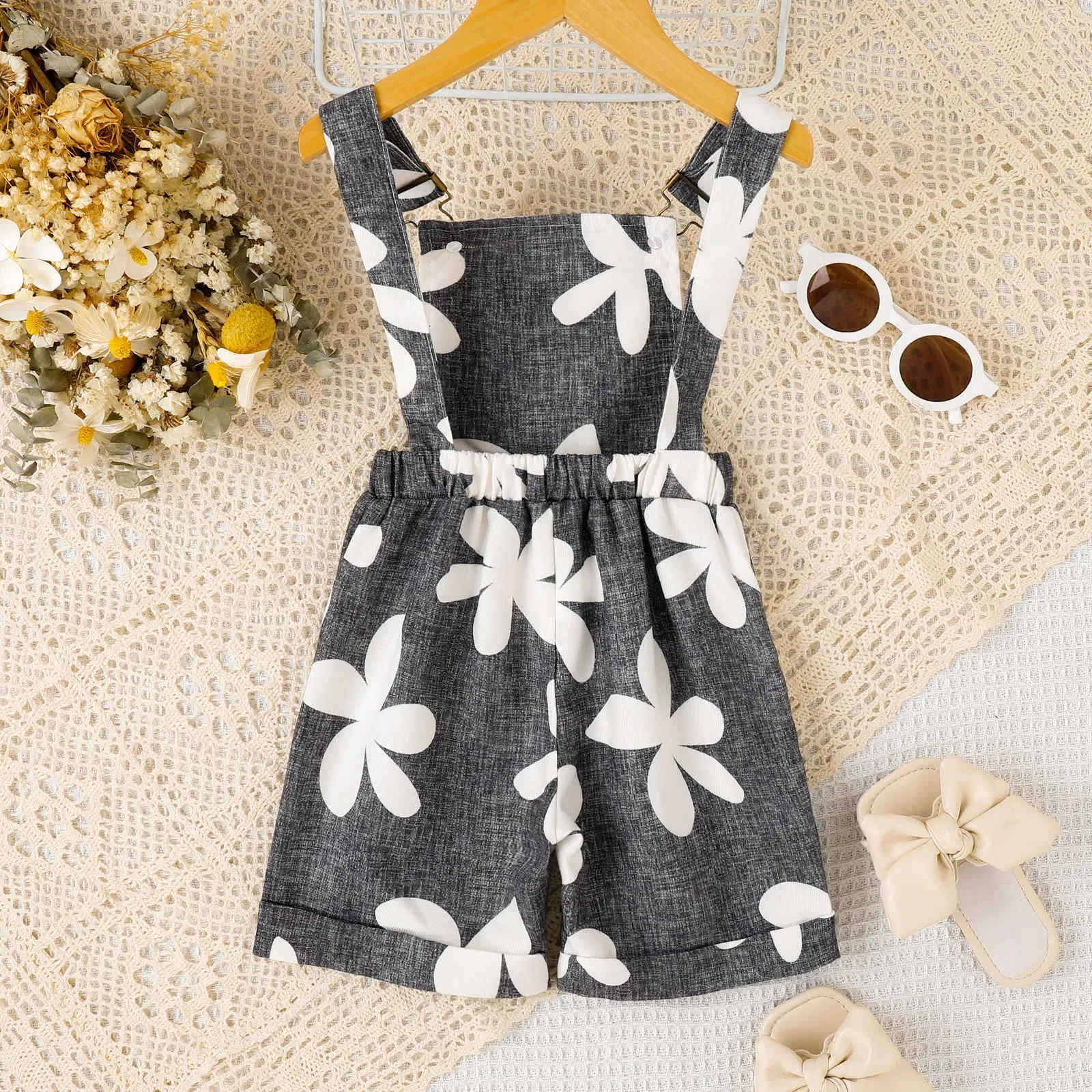 Baby Kid Girls Flower Print Rompers Wholesale 24011113