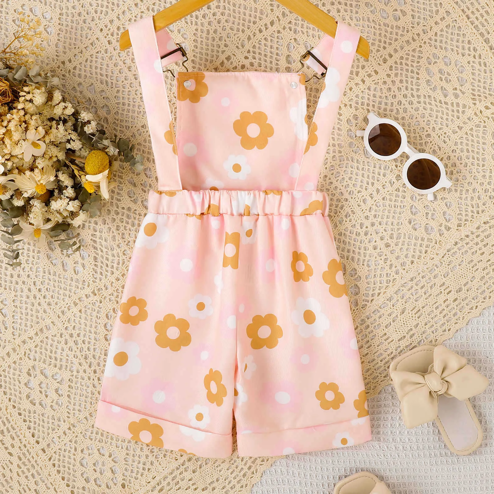 Baby Kid Girls Flower Print Rompers Wholesale 24011113