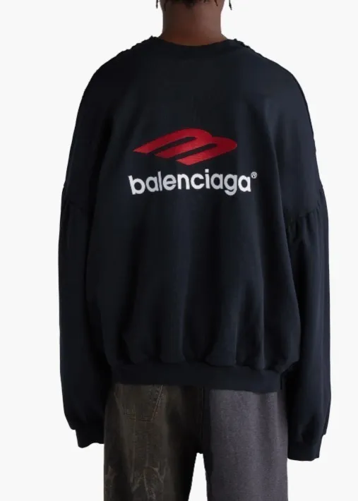 BALENCIAGA  |Unisex Street Style U-Neck Long Sleeves Plain Cotton