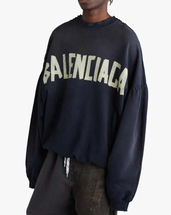 BALENCIAGA  |Unisex Street Style U-Neck Long Sleeves Plain Cotton