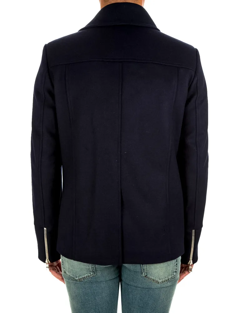 Balmain Zipped Peacoat | Credomen