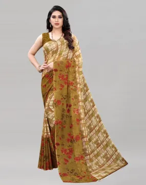 Beige Printed Saree