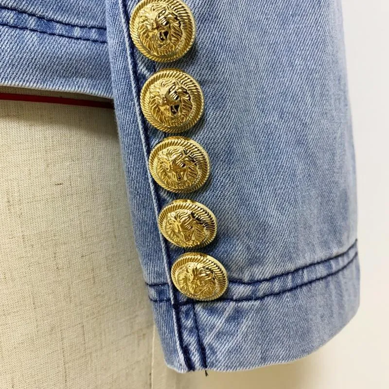 Belted Denim Blazer For Women