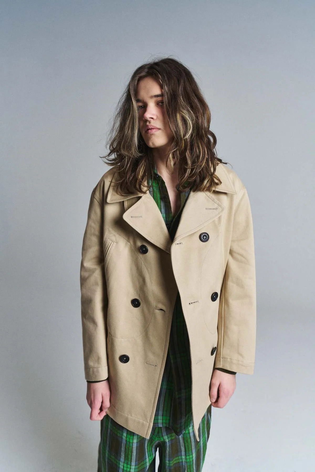 Belted Peacoat - Beige 