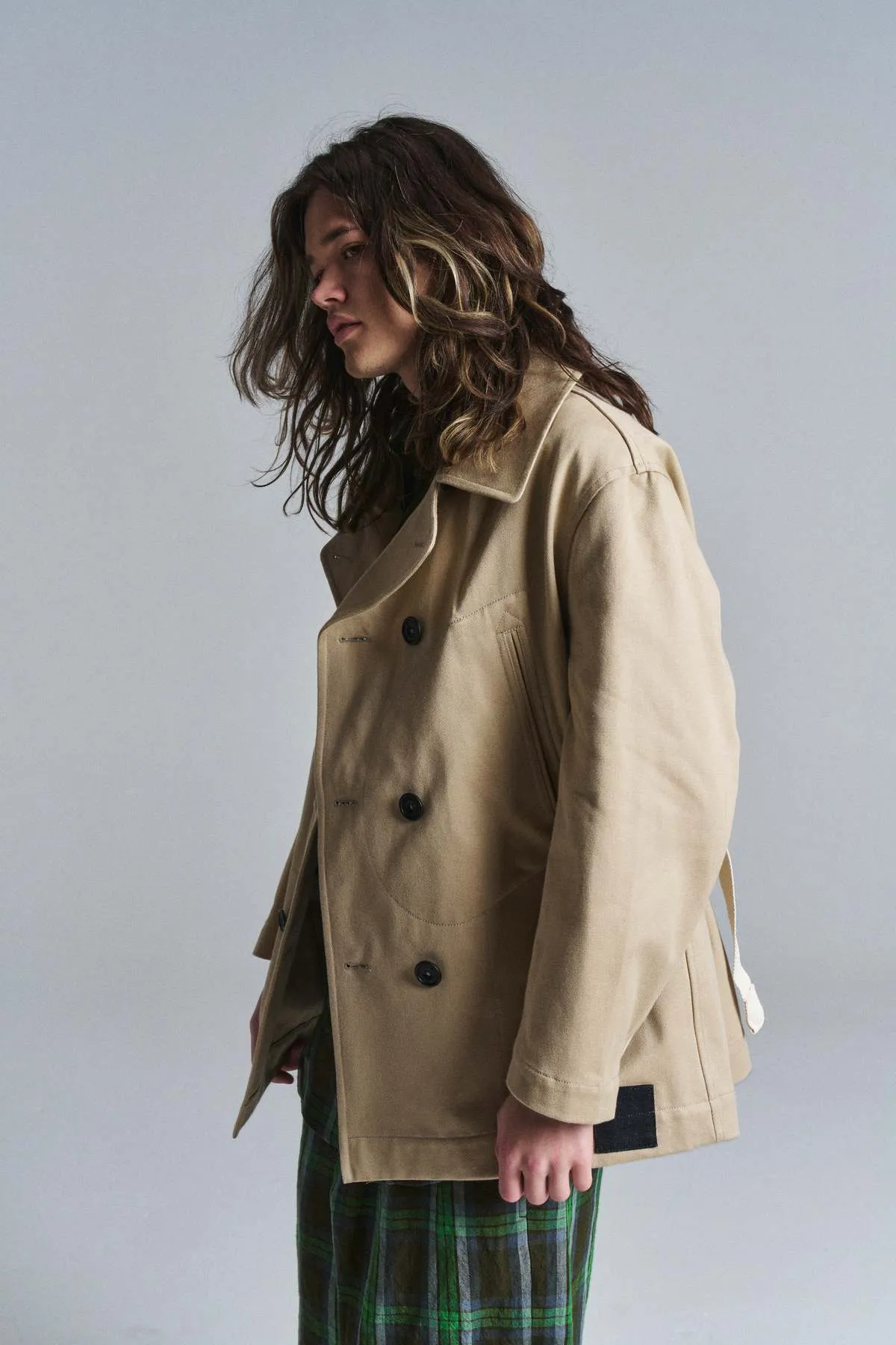 Belted Peacoat - Beige 