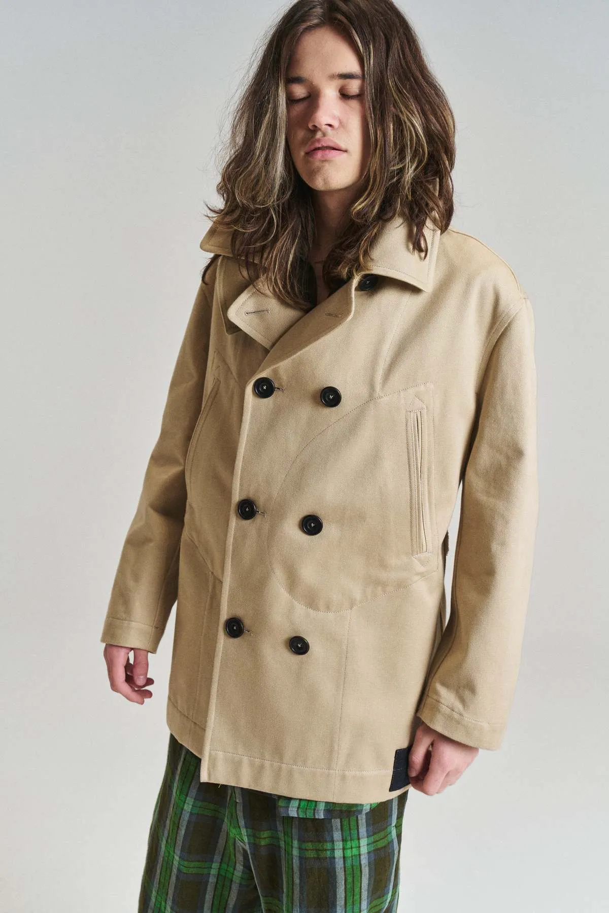 Belted Peacoat - Beige 