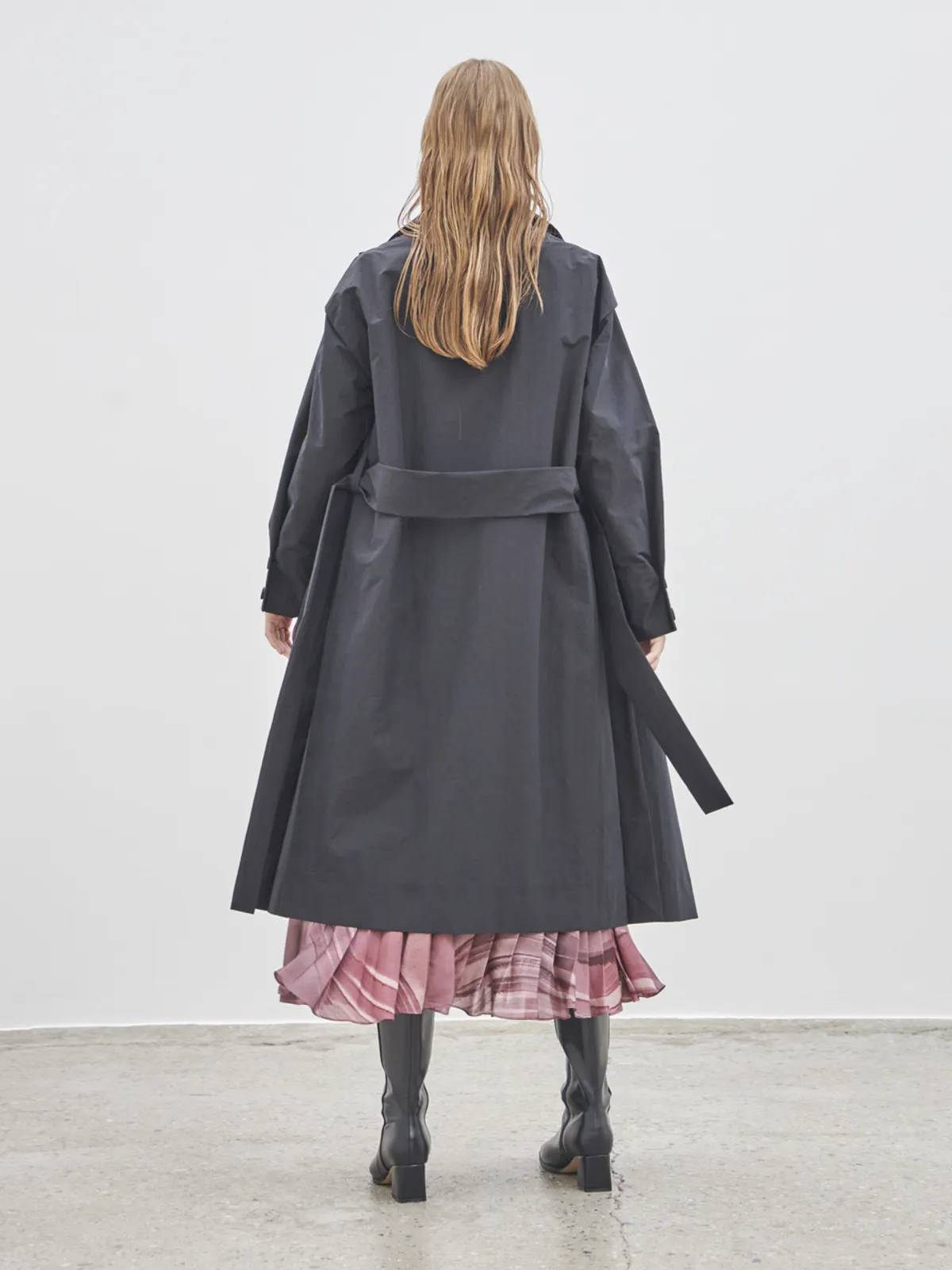 Belted Single Trench Coat - Black