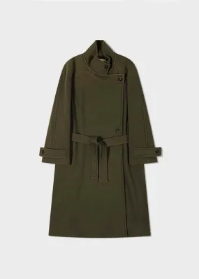 Belted Wrap Coat - Khaki