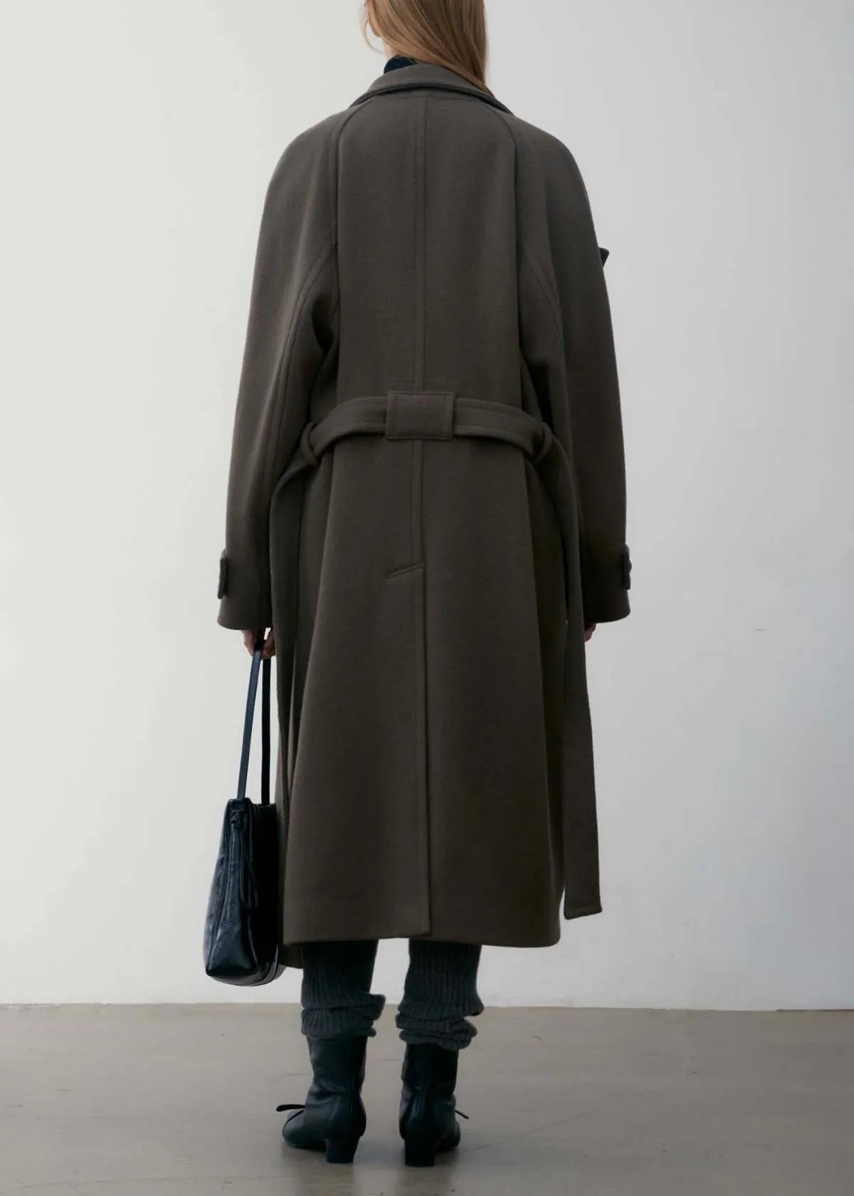 Belted Wrap Coat - Khaki