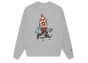 Billionaire Boys Club Ice Cream Skate Cone Crew Sweater - Heather Grey