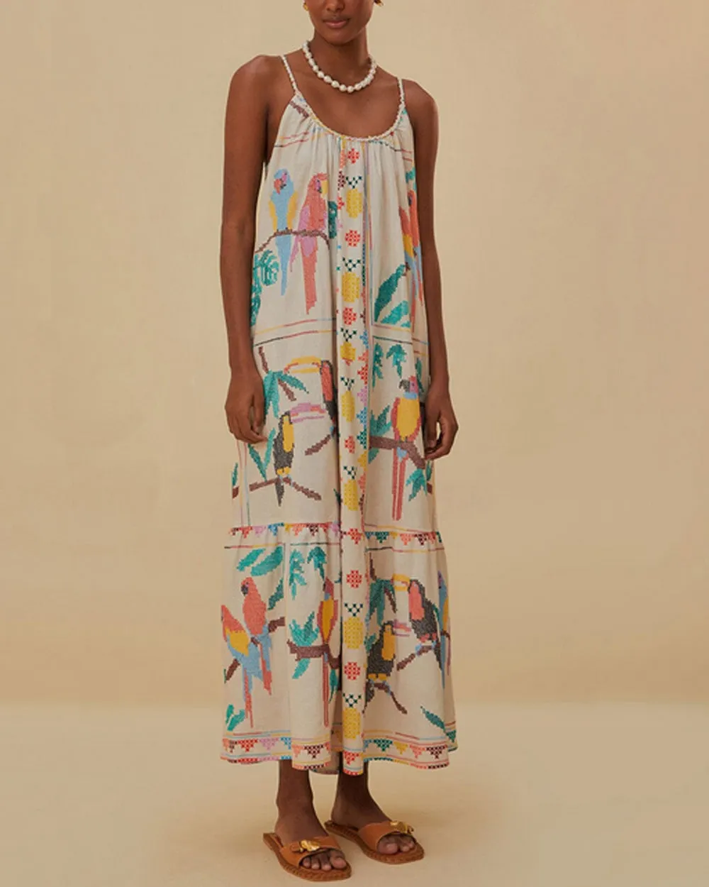 Bird Scarf Maxi Dress