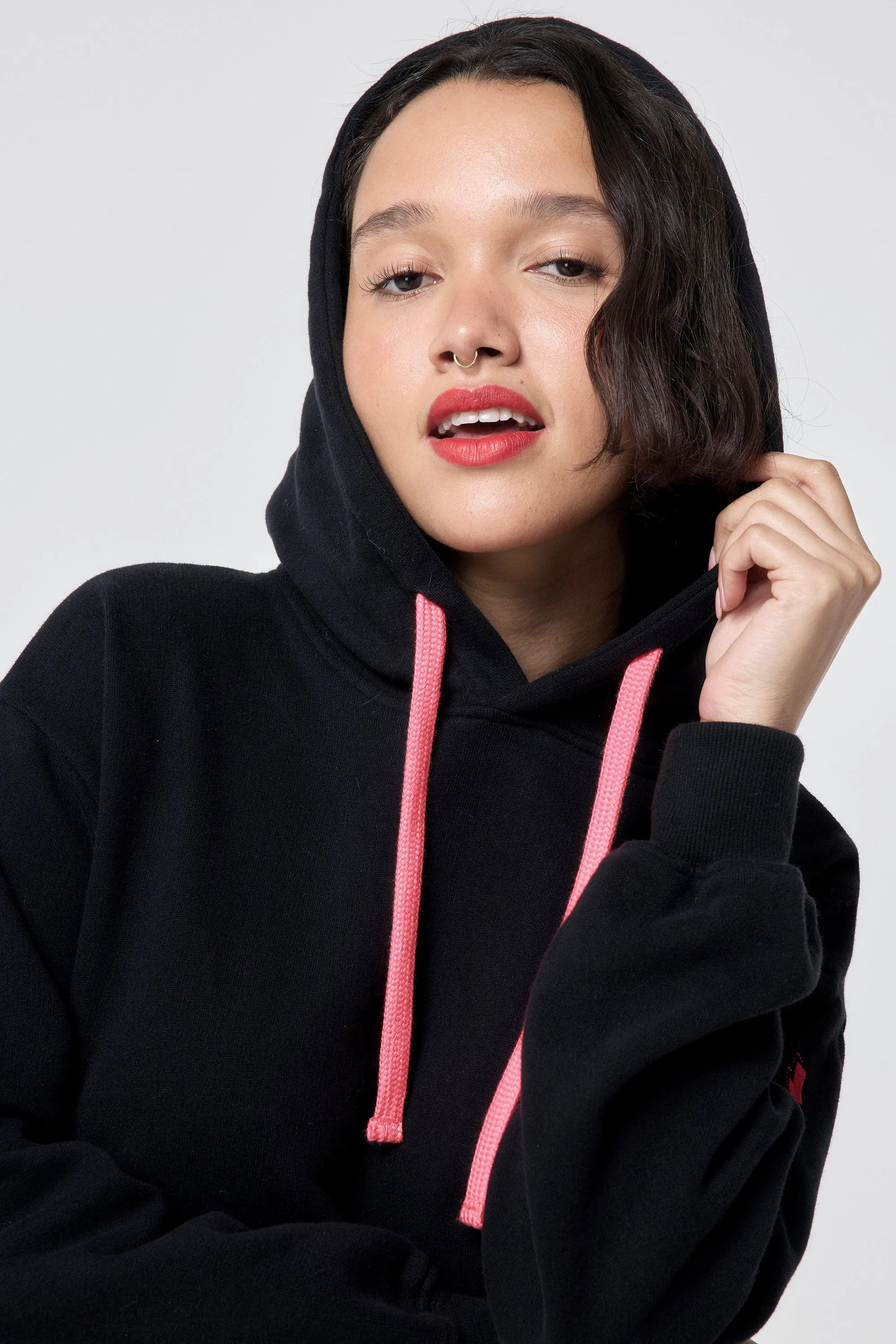 Black Longline Hoodie