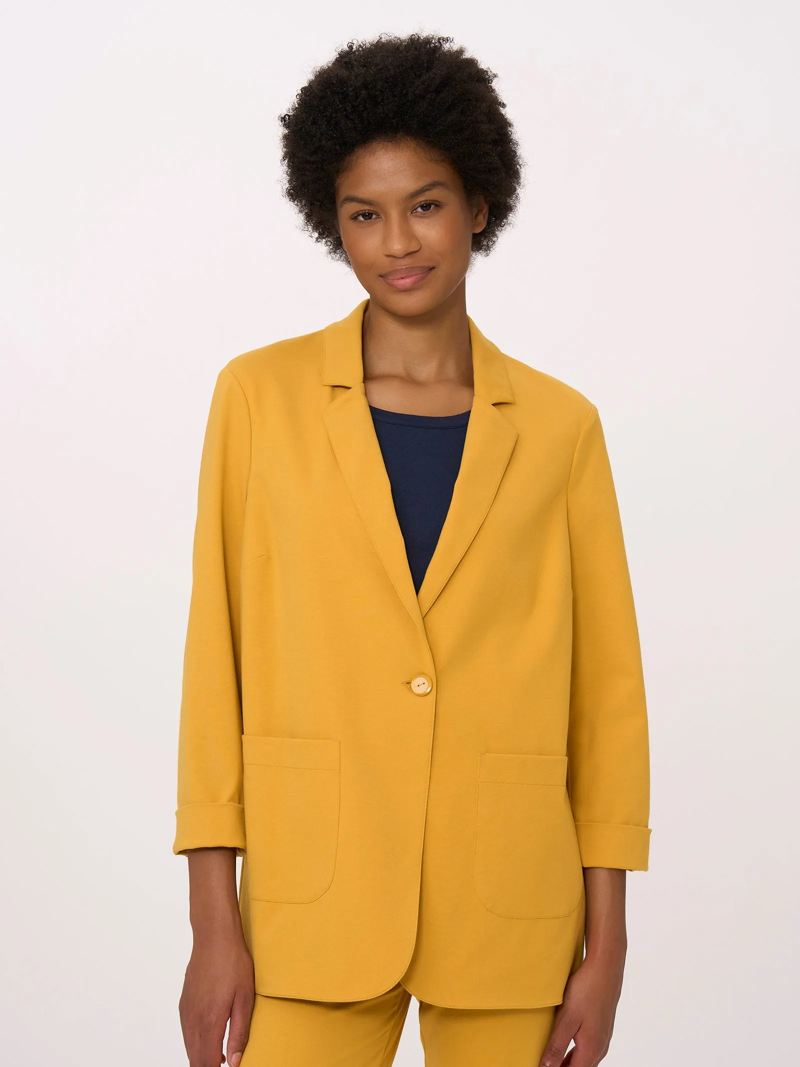 Blazer destrutturato in Compact Light - Golden Spice