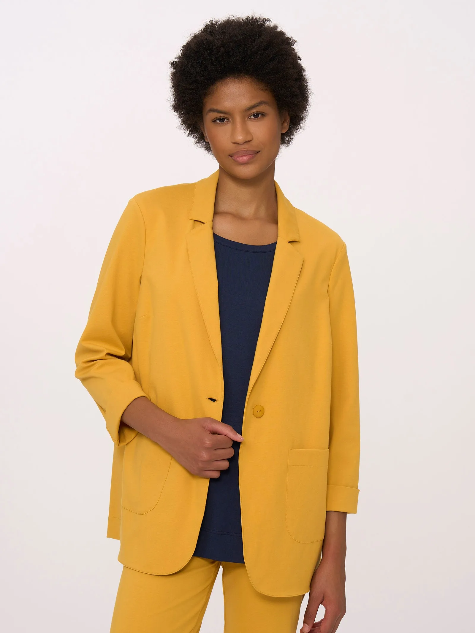 Blazer destrutturato in Compact Light - Golden Spice