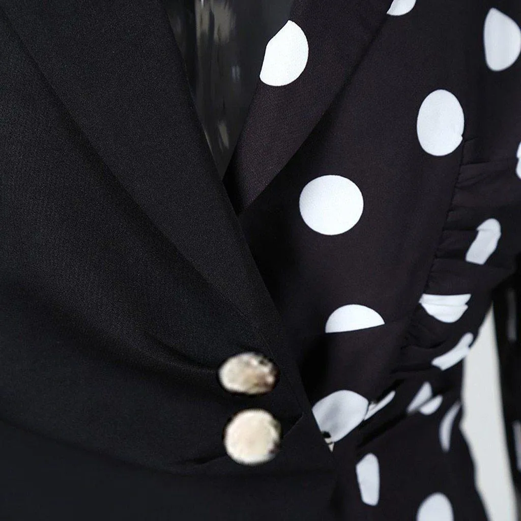 Blazer Dress, Bodycon Polka Dots Women Dress