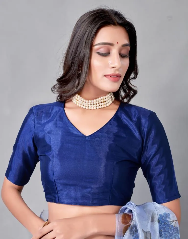 Blue Organza Saree