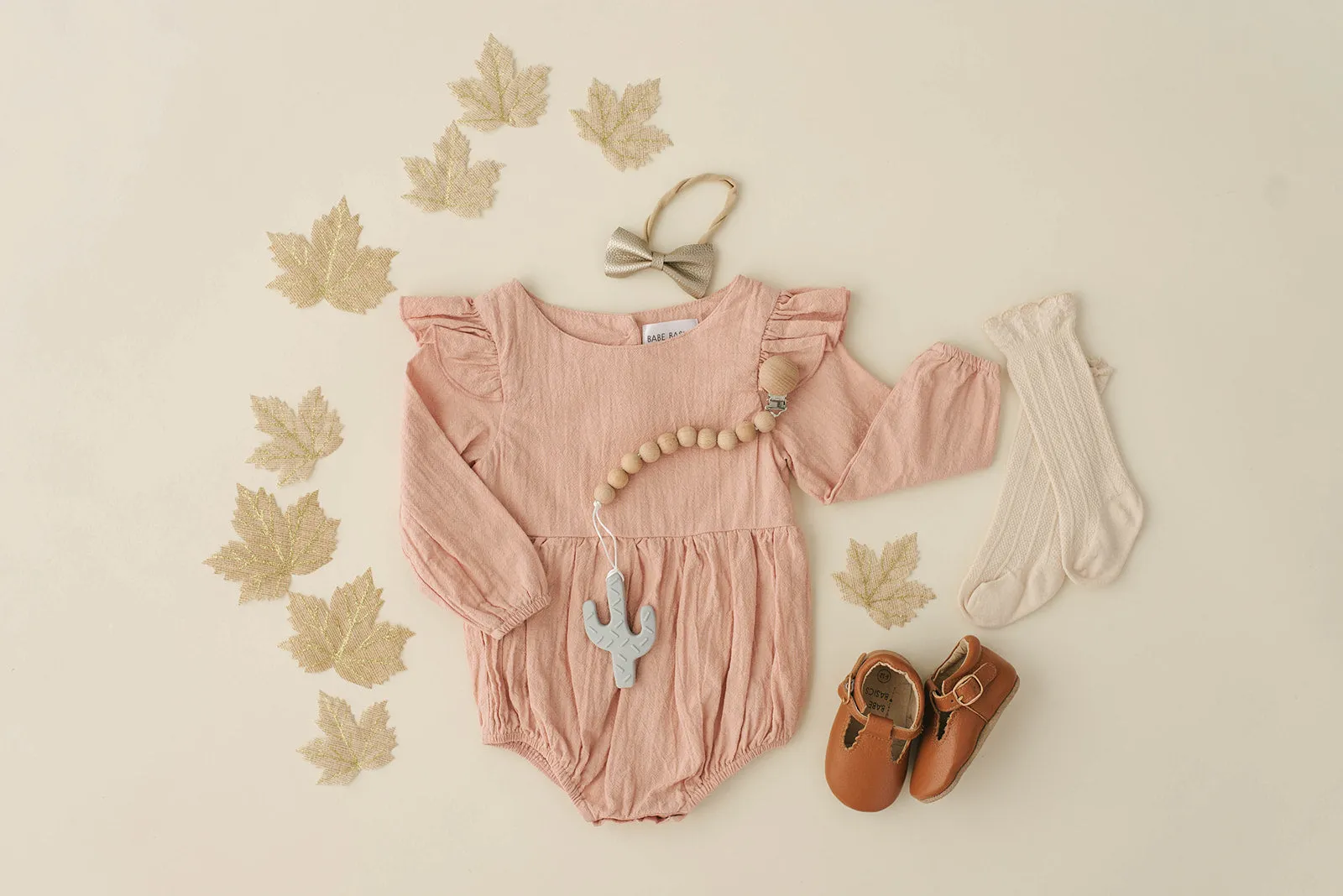 Blush Linen Flutter Sleeve Romper