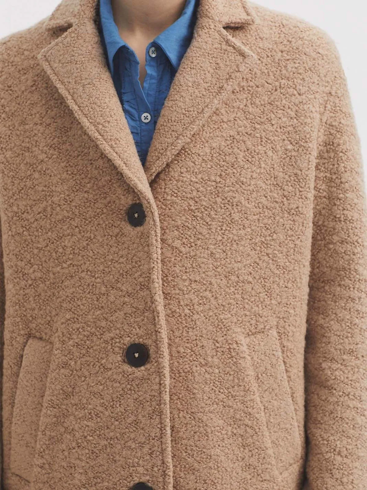 Boiled Wool Coat - Beige