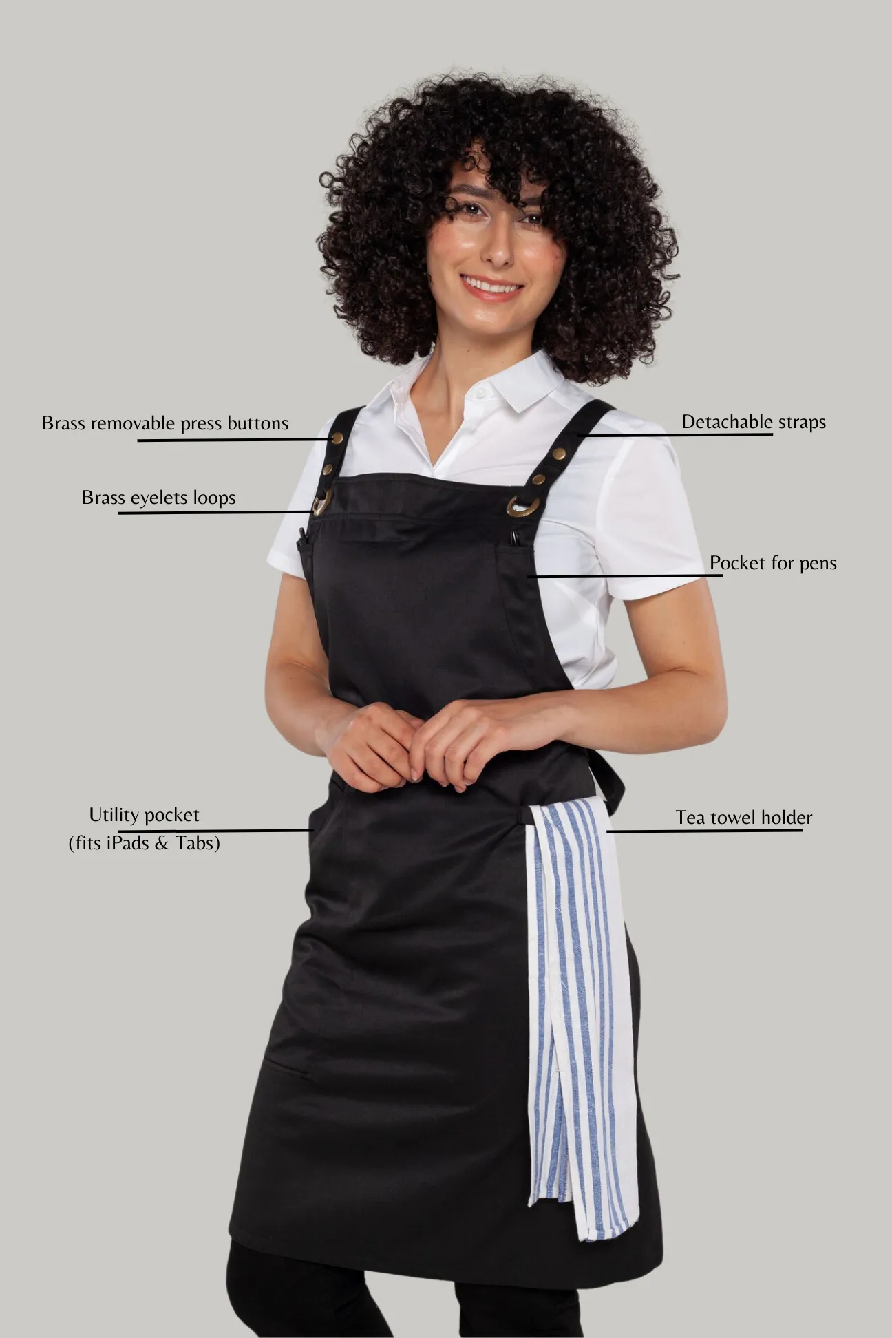 Bondi Crossover Apron Interchangeable straps black