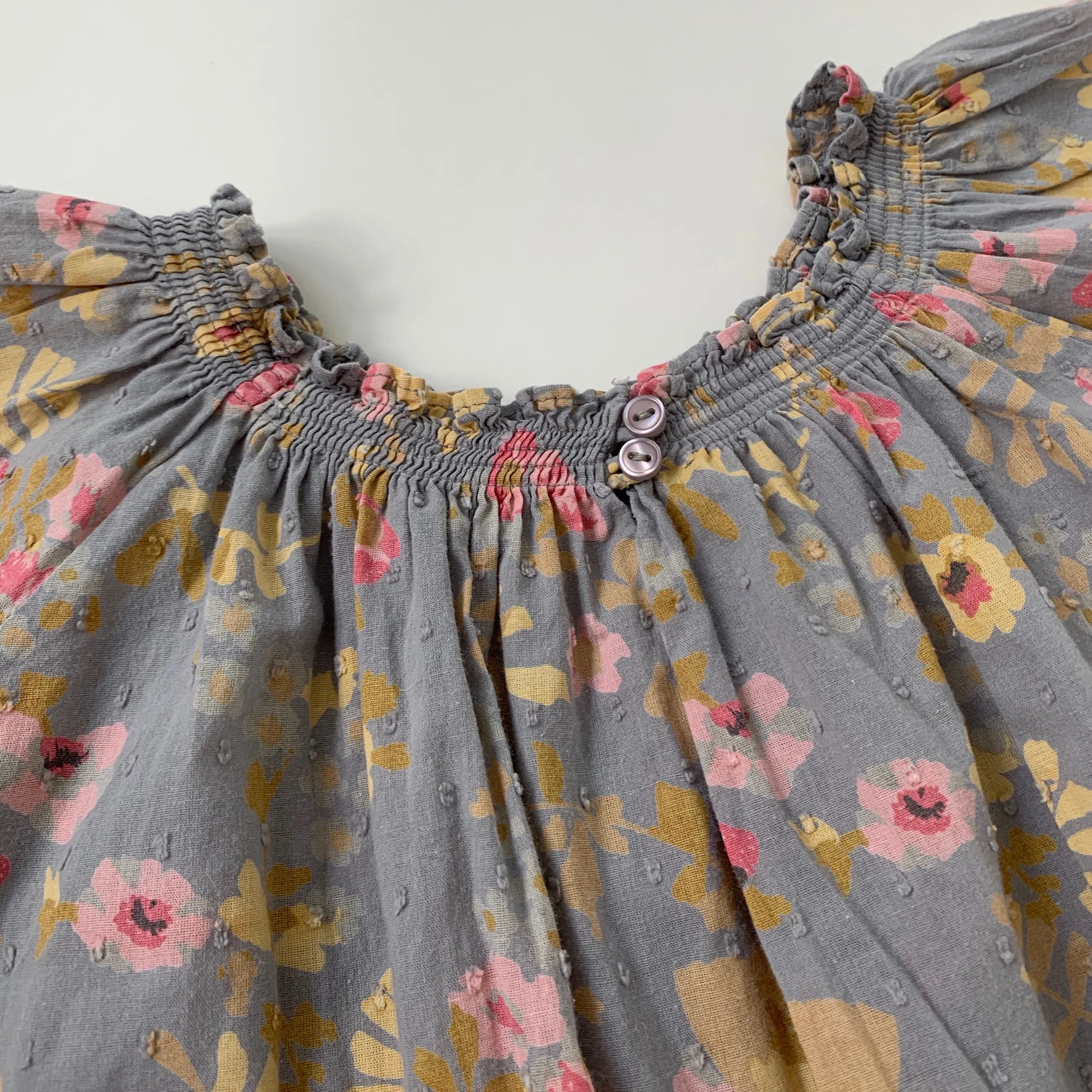 Bonpoint Floral Print Blouse With Flutter Sleeves: 6 Years