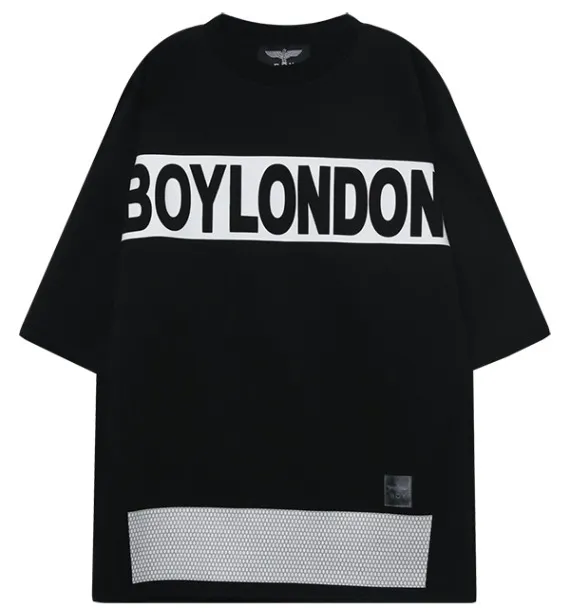 BOY LONDON  |Unisex Street Style U-Neck Cropped Cotton Long Fringes