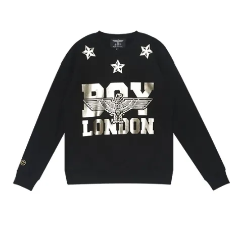 BOY LONDON  |Unisex Studded Street Style U-Neck Long Sleeves Cotton