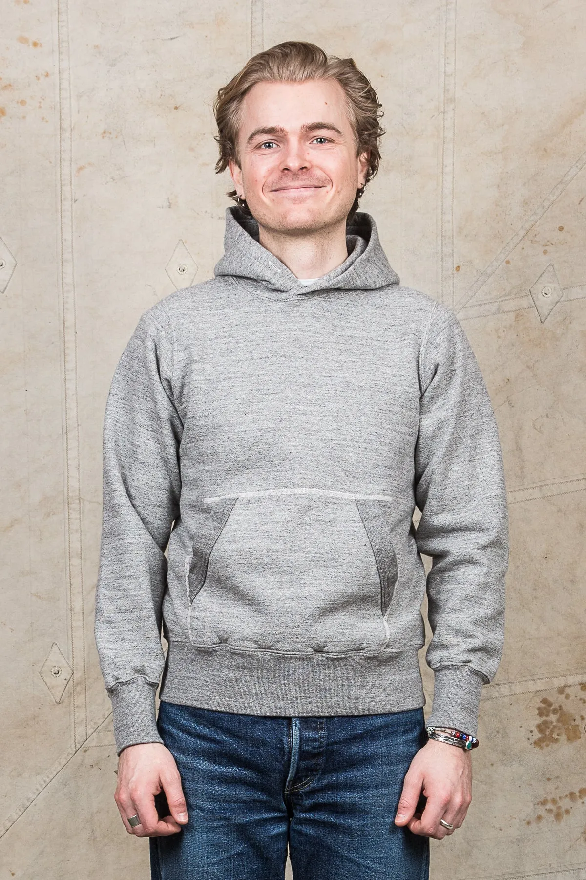 Buzz Rickson's Loopwheel Hoodie 4-Needle Grey