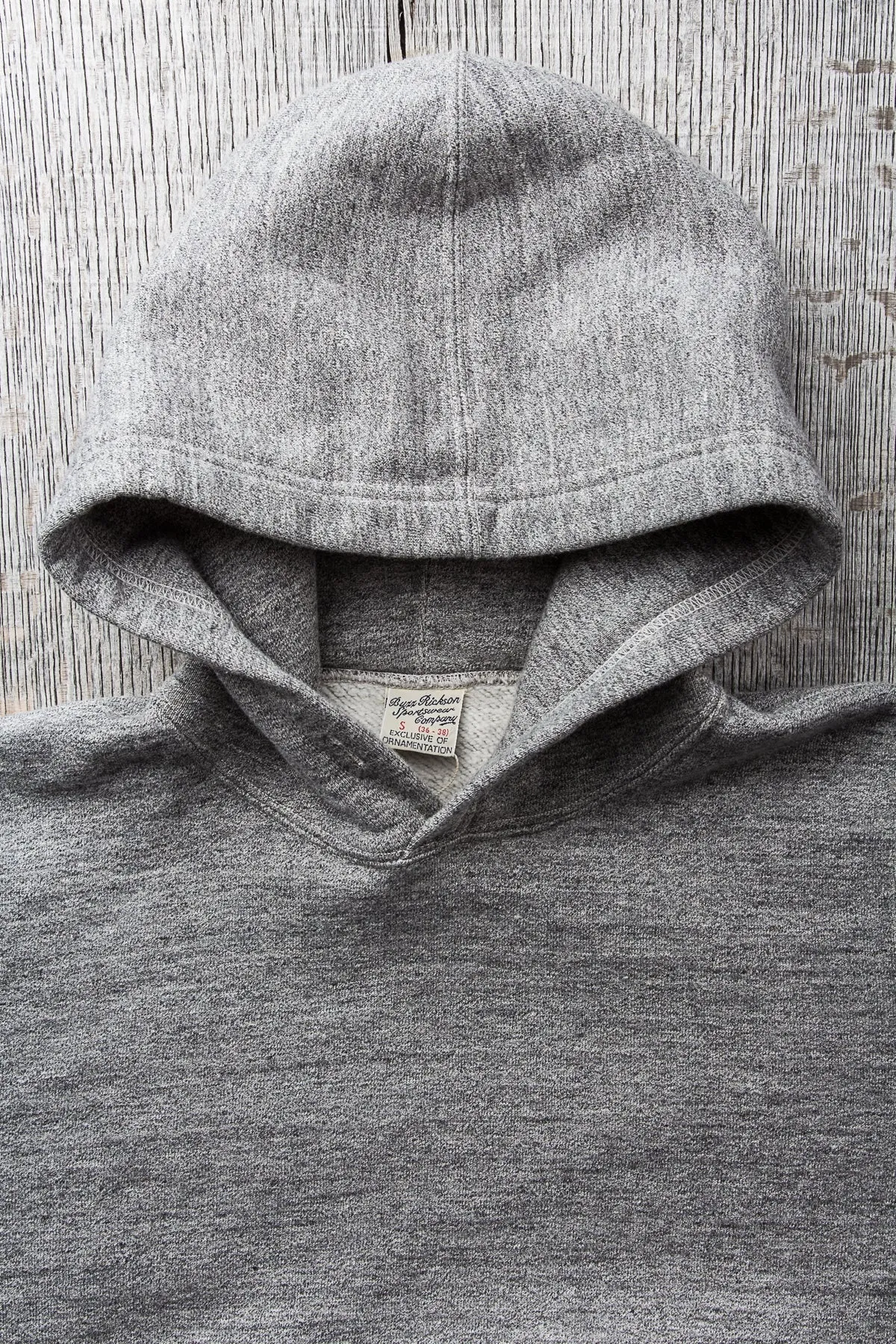 Buzz Rickson's Loopwheel Hoodie 4-Needle Grey