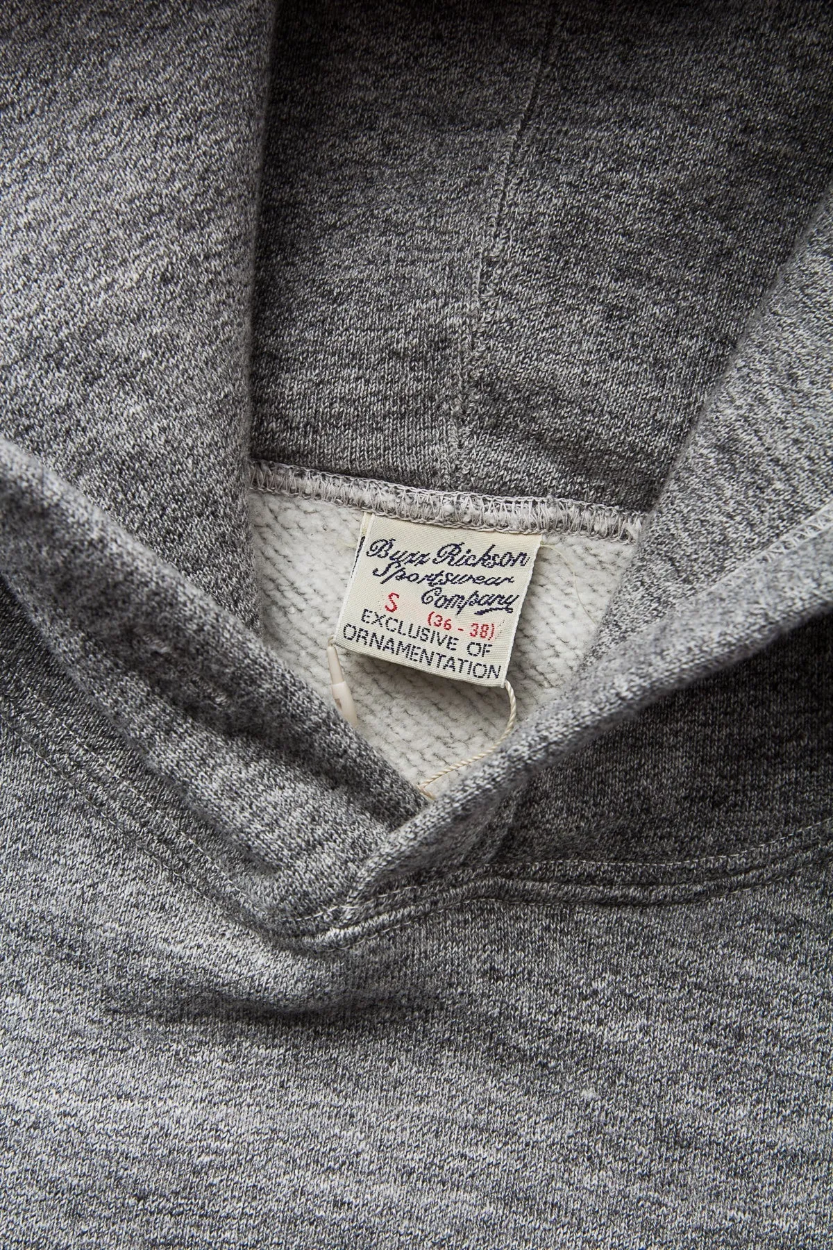 Buzz Rickson's Loopwheel Hoodie 4-Needle Grey